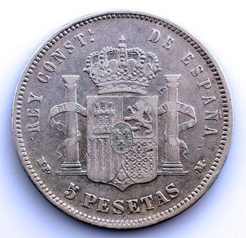 Espagne. Alphonse XIII. 5 Pesetas 1889 MPM (Sans prix de