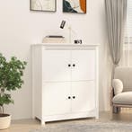 vidaXL Dressoir 83x41,5x100 cm massief grenenhout wit, Huis en Inrichting, Kasten | Dressoirs, Verzenden, Nieuw