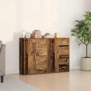 vidaXL Dressoir 2 st Oudhout 60 x 31 x 84 cm Bewerkt hout, Verzenden, Nieuw
