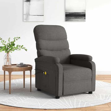 vidaXL Massagestoel elektrisch stof donkergrijs, Verzenden, Nieuw