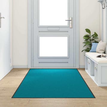 vidaXL Deurmat Cyaan en Zwart 120 x 250 cm 100% Polyamide, Jardin & Terrasse, Verzenden