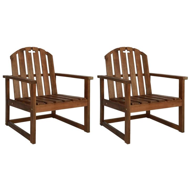 vidaXL Tuinstoelen 2 st massief acaciahout, Tuin en Terras, Tuinstoelen, Nieuw, Verzenden