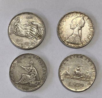 Italië, Republiek 500 Lire argento (15 monete)