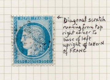 Frankrijk 1871 - Uitgifte Ceres 25c blauw Type I - grote, Gestempeld