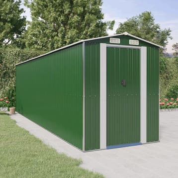 vidaXL Tuinschuur 192x689x223 cm gegalvaniseerd staal groen, Verzenden