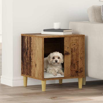 vidaXL Hondenhuis Oud hout 44 x 42 x 49 cm Bewerkt hout, Dieren en Toebehoren, Verzenden, Nieuw
