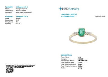 Zonder minimumprijs - Ring - 14 karaat Geel goud - 0.64ct.