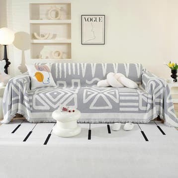 Housse canape boheme 180x340cm Gris - Retour client -39%, Maison & Meubles, Verzenden