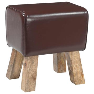 vidaXL Bank 40 x 30 x 45 cm Echt Leer Donkerbruin, Verzenden, Nieuw