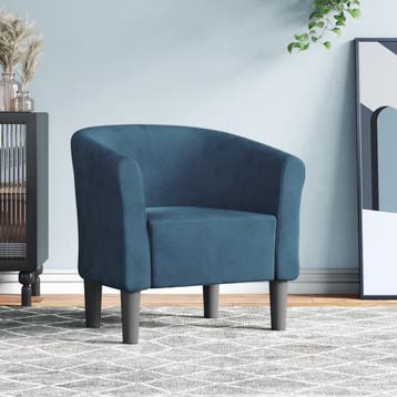 vidaXL Kuipstoel fluweel donkerblauw, Verzenden