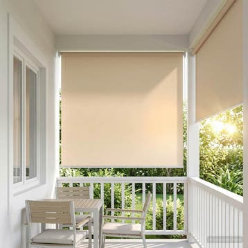 vidaXL Buitenrolgordijn UV-bescherming Beige 125 x 140 cm (B, Verzenden