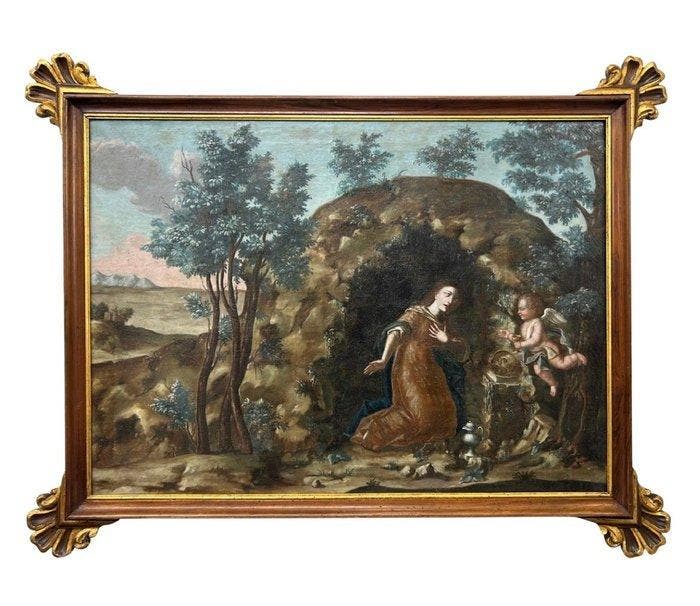 Italiaanse school (XVIII) - Santa Maria Maddalena penitente, Antiek en Kunst, Kunst | Schilderijen | Klassiek
