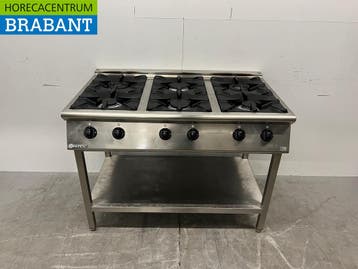 RVS Mareno 6 pits gasfornuis 120 cm GAS Horeca, Ophalen of Verzenden, Nieuw in verpakking