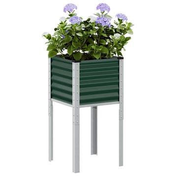 vidaXL Plantenbak Groen 45x45x88 cm Staal, Tuin en Terras, Bloempotten, Verzenden, Nieuw