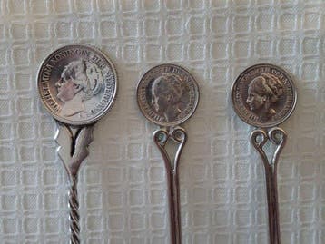 Cuillère (6) - Six cuillères en argent hollandais, pièces en