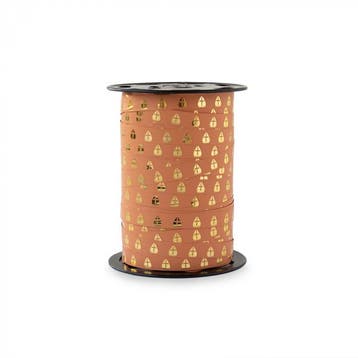 5M Sierlint Cognac met gouden mijter - krullint - cadeau..., Ophalen of Verzenden