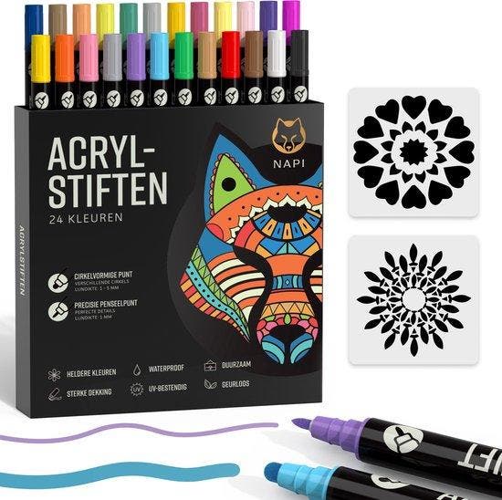 2dekans | NAPI 24 Acrylstiften Dual Tip - Twinmarkers -, Enfants & Bébés, Jouets | Éducatifs & Créatifs, Enlèvement ou Envoi