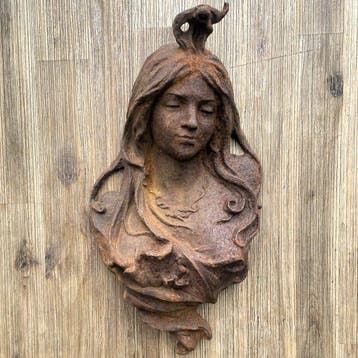 Decoratief ornament - Wandreliëf jonge vrouw - Frankrijk, Antiquités & Art