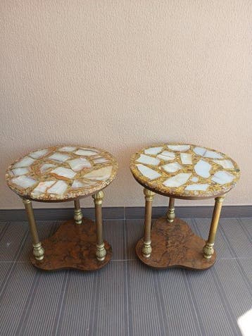 Arturo Pani - Tafel (2) - Onyx, Schelp, Goud, Hout, Messing, Nieuw