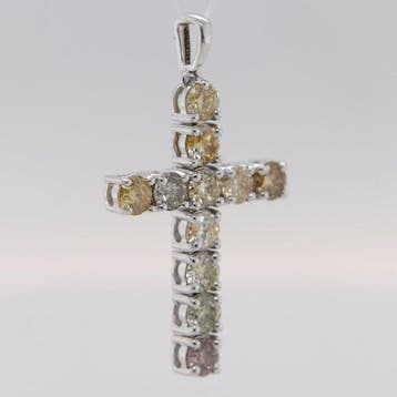 Zonder minimumprijs - Hanger - 14 karaat Witgoud - 1.14ct.
