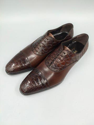 Dami-Semi-Crocodile-44.5 Oxfords-Toe Cap - Veterschoenen -