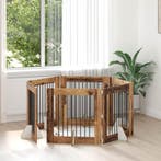 vidaXL Hondenhek met standaarden 6 pcs Oud hout 80 x 80 cm, Verzenden