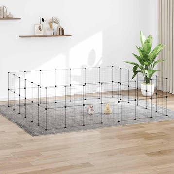 vidaXL Huisdierenkooi met deur 52 panelen 35x35 cm staal, Dieren en Toebehoren, Verzenden, Nieuw