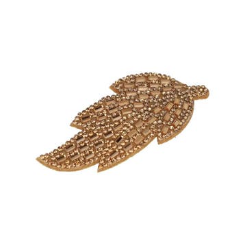 Haarspeld Klikklak 8cm - Bladvorm - Glitter Steentjes -, Nieuw
