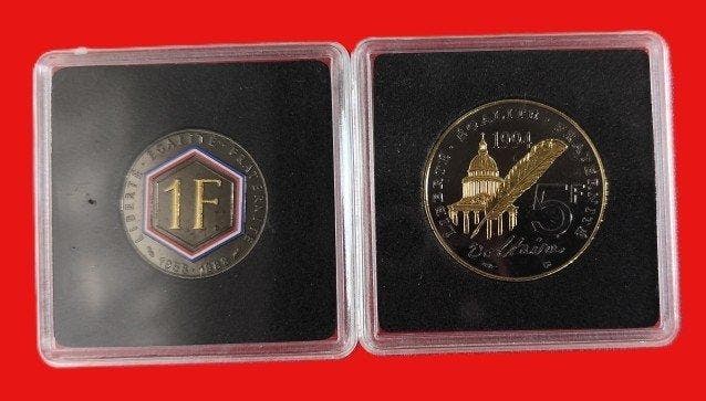 Frankrijk. 15 Francs 1988/1994, 2 x Coins (Zonder, Postzegels en Munten, Munten | Europa | Niet-Euromunten