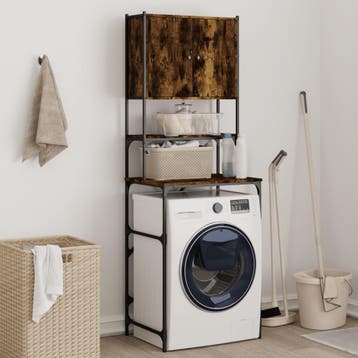 vidaXL Wasmachinekast 68x48,5x194 cm gerookt eikenkleurig, Verzenden