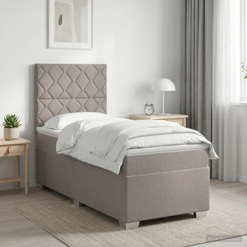 vidaXL Boxspringbed met matras met hoofdeinde Taupe 80 x 200, Verzenden, Nieuw