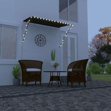 vidaXL Luifel uittrekbaar met LED 250x150 cm antraciet, Tuin en Terras, Verzenden, Nieuw