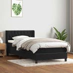 vidaXL Boxspring met matras fluweel zwart 90x210 cm, Verzenden, Nieuw