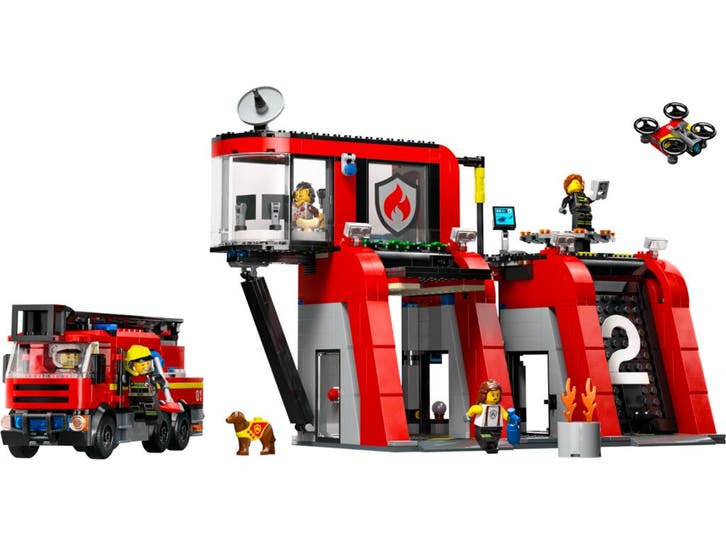 LEGO City - Brandweerkazerne en brandweerauto - 843, Enfants & Bébés, Jouets | Blocs de construction, Envoi