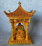 Boeddha in pagode (tempel) - Bronze - Chine (Sans prix de