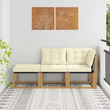 vidaXL 3 st Sectie Sofa Eenheden Massief acaciahout en, Verzenden, Nieuw