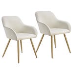 tectake Eetkamerstoel Marilyn, koordlook, gestoffeerd - crem, Huis en Inrichting, Stoelen, Verzenden, Nieuw