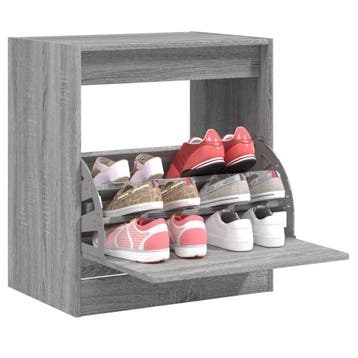vidaXL Schoenenkast 60x42x69 cm bewerkt hout grijs sonoma, Huis en Inrichting, Kasten | Schoenenkasten, Verzenden, Nieuw