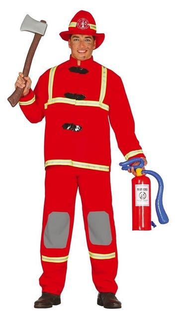 Brandweerman Kostuum Heren, Verzenden, Nieuw
