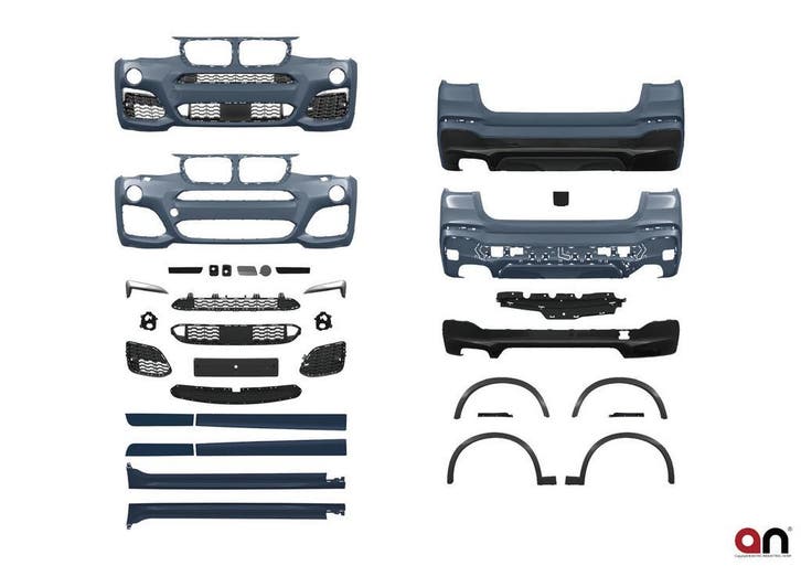 Compleet M Pakket (Sport Look) BMW X4 F26 B2251, Auto-onderdelen, Carrosserie, Nieuw, BMW, Voor, Achter, Links, Rechts, Bumper