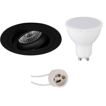 LED Spot Set - Kantelbare Ronde Inbouwspot 4W LED, Mat Zwart, Verzenden, Nieuw