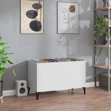 vidaXL Platenkast 74,5x38x48 cm bewerkt hout wit, Verzenden, Nieuw