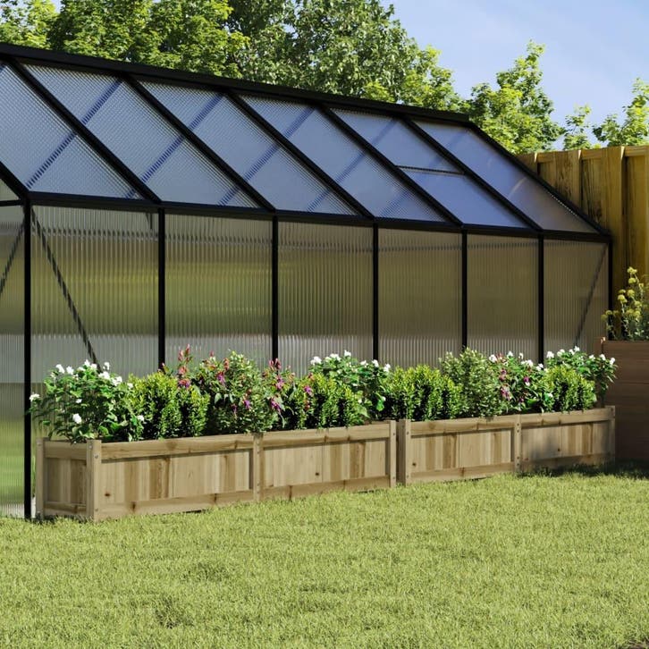 vidaXL Plantenbakken 2 st cm geïmpregneerd hout, Tuin en Terras, Bloempotten, Nieuw, Verzenden