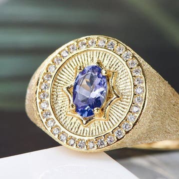 Zonder minimumprijs - Ring - 18 karaat Geel goud, Zilver,, Nieuw