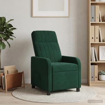 vidaXL Recliner Donkergroen fluweel, Verzenden, Nieuw