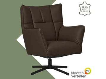 Leren draaifauteuil Lovely - Toledo Espresso (bruin), Ophalen of Verzenden