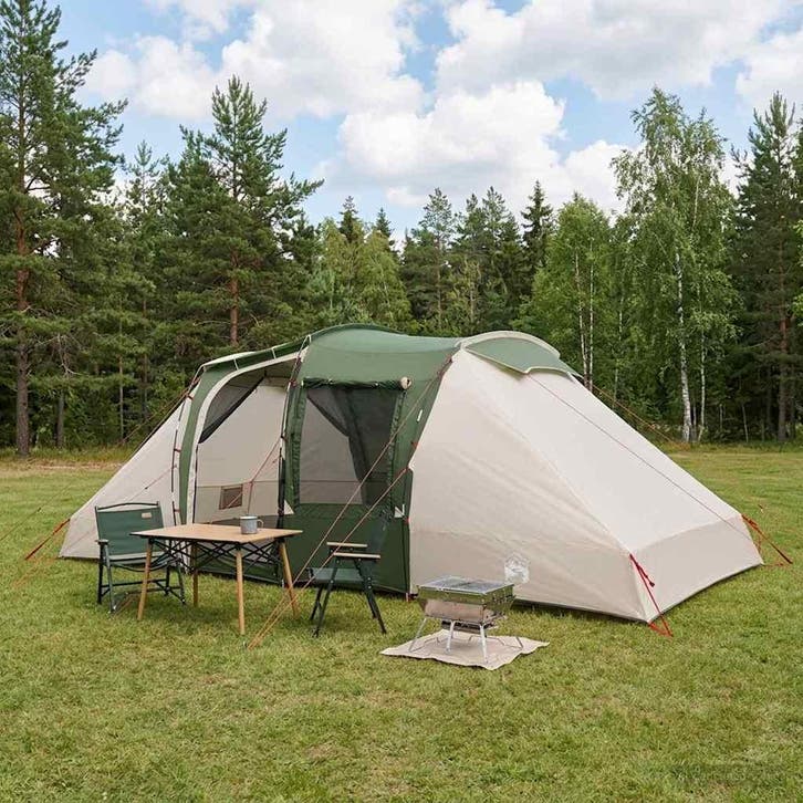 vidaXL Directe Tent Groen 524 x 232 x 192 cm, Caravans en Kamperen, Tenten, Nieuw, Verzenden