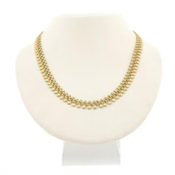 Gouden fantasie schakelcollier (Ketting), Ophalen of Verzenden, Gebruikt, Overige kleuren, Goud