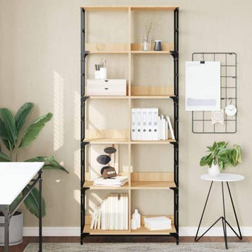 vidaXL Boekenrek 78,5x33x188,5 cm bewerkt hout sonoma, Verzenden, Nieuw