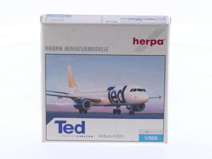 Schaal 1:500 Herpa 502207 Airbus A320 TED Part of United..., Hobby & Loisirs créatifs, Modélisme | Avions & Hélicoptères, Enlèvement ou Envoi